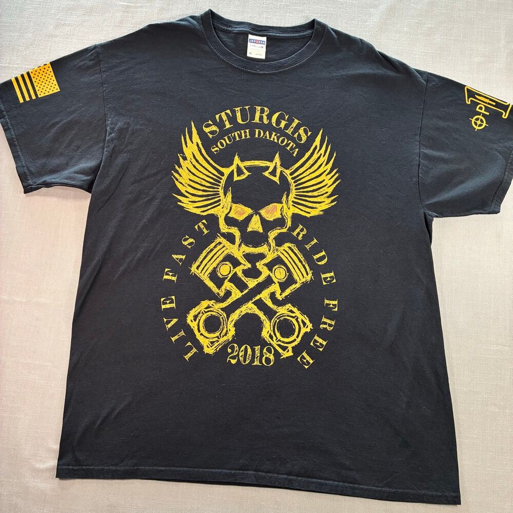 Sturgis 2018 South Dakota Live Fast Ride Free T Shirt XL Biker Motorcycle